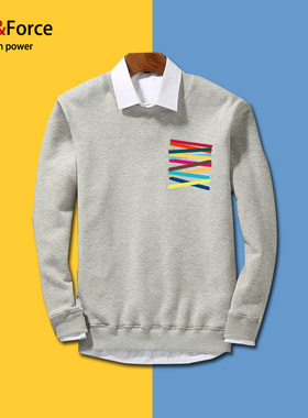 Ares＆Force男装新款潮牌印花宽松休闲圆领情侣卫衣男套头加大码