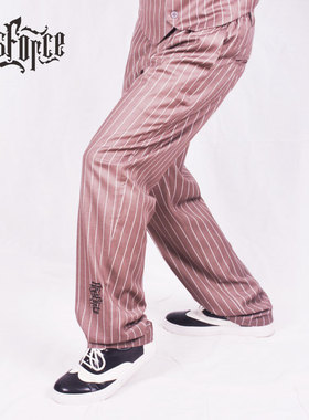 popping裤子男locking条纹西裤震感舞poppin街舞裤宽松嘻哈机械舞