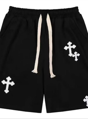 美式篮球短裤男夏季欧美潮牌嘻哈休闲五分裤宽松大码跑步运动裤子