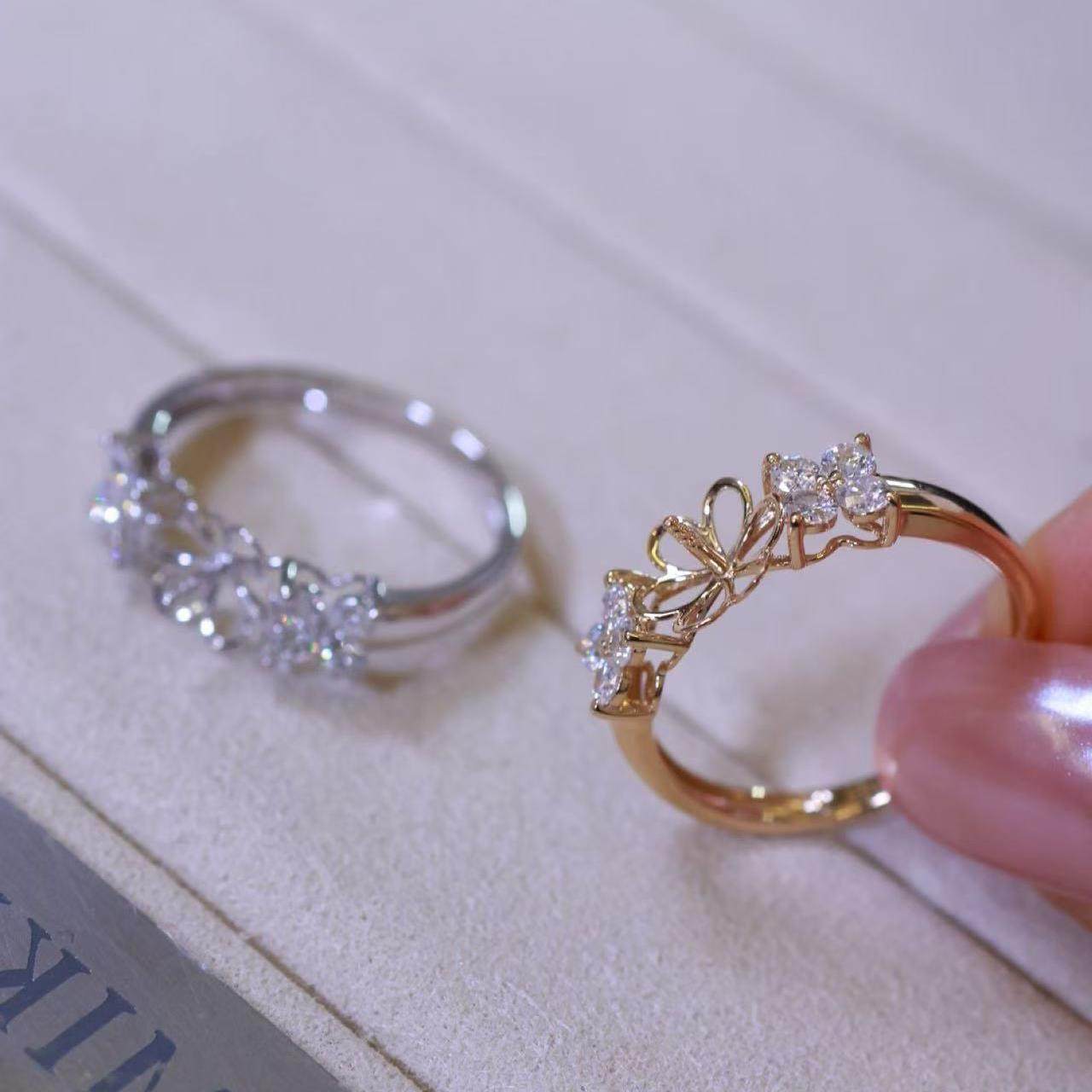 18k金钻石9-11mm海水珍珠戒指