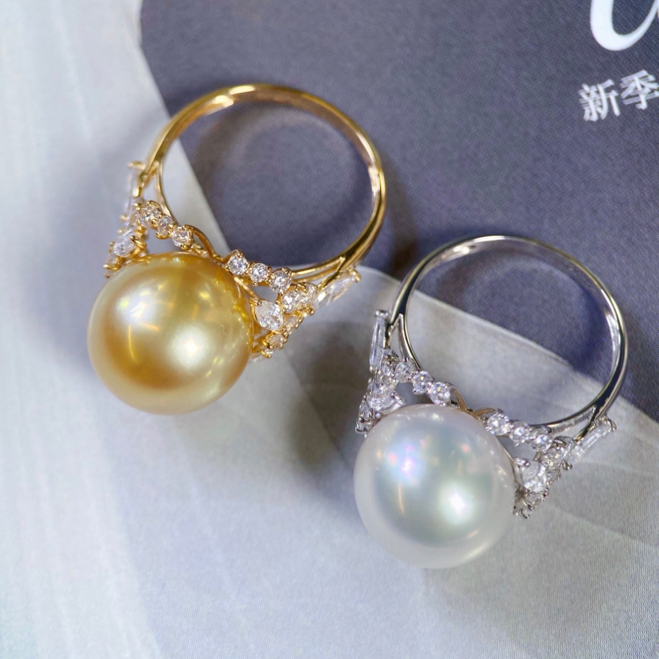 18K金镶锆石戒指配件空托