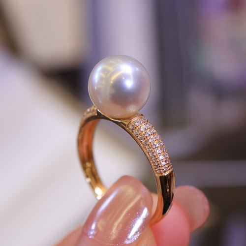 18K金镶锆石戒指配件空托