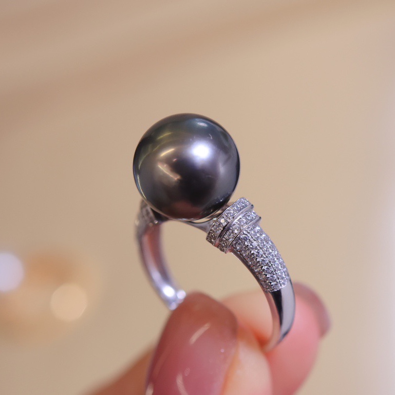 18K金镶锆石戒指配件空托