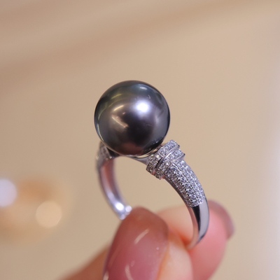 18K金镶锆石戒指配件空托