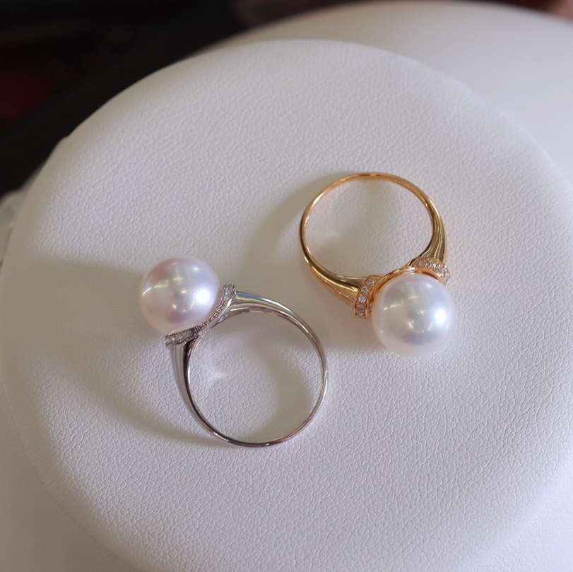 18K金镶锆石戒指配件空托