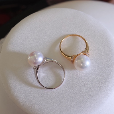 18K金镶锆石戒指配件空托