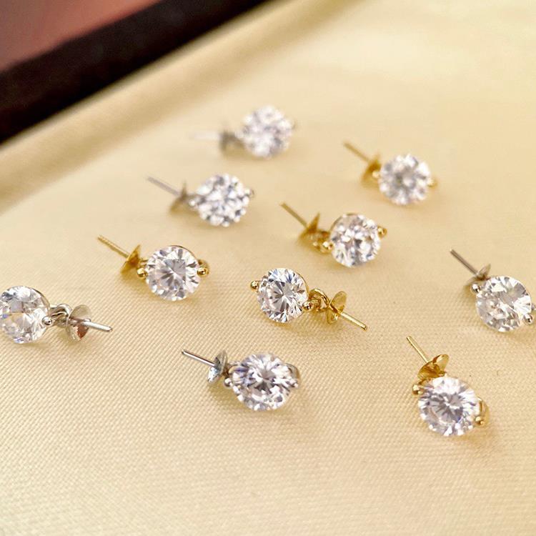 18k黄金色锆石吊坠配件