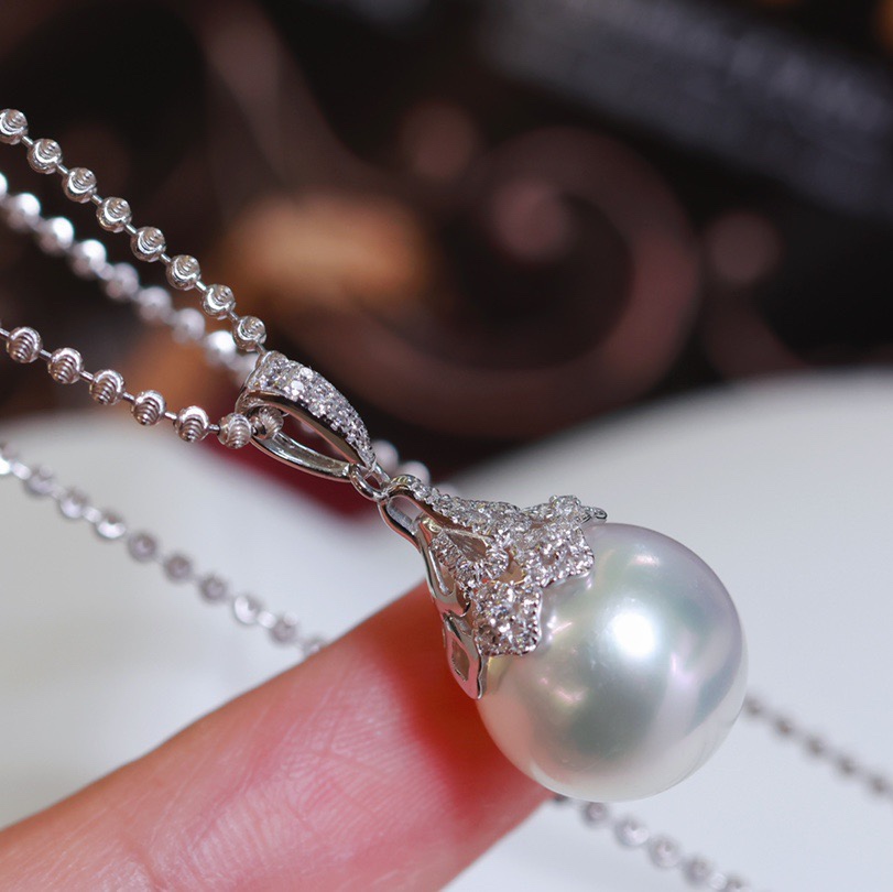 18K金镶锆石吊坠配件空托