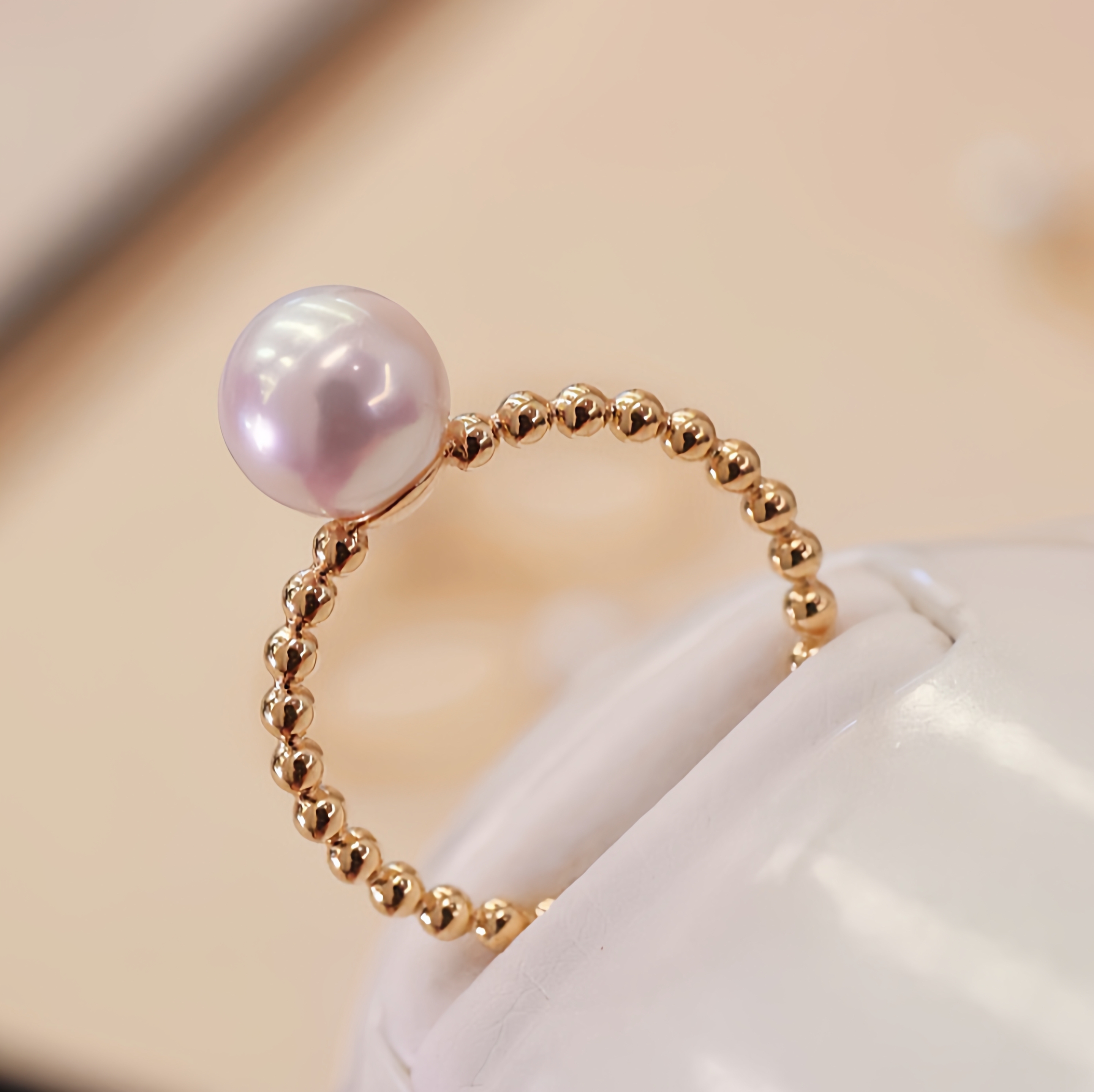 18K金戒指配件空托7-10mm