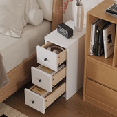 实木床头柜白色超窄夹缝床边柜小型迷你可爱儿童小柜定制15