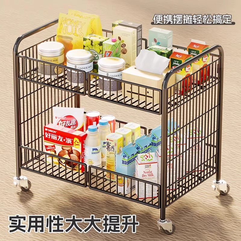 时汇网红摆摊小推车可折叠移动摆摊车夜市促销出摊货小车展示架子