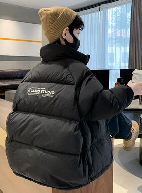 男童黑色羽绒棉服冬季加厚2025新款儿童外套男孩棉袄大童冬装棉衣