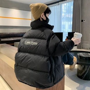 棉衣 儿童外套男孩棉袄大童冬装 男童黑色羽绒棉服冬季 加厚2025新款