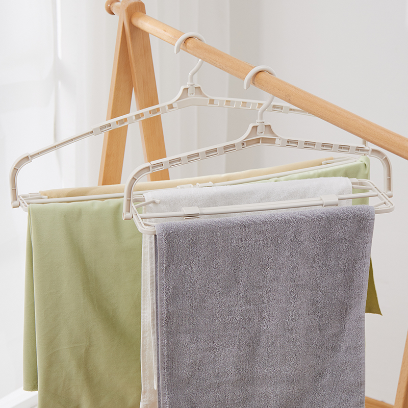 伸缩衣架可调节旋转浴巾塑料