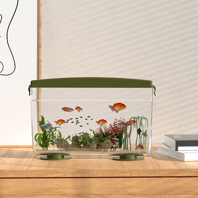 塑料鱼缸桌面小型生态懒人水族箱