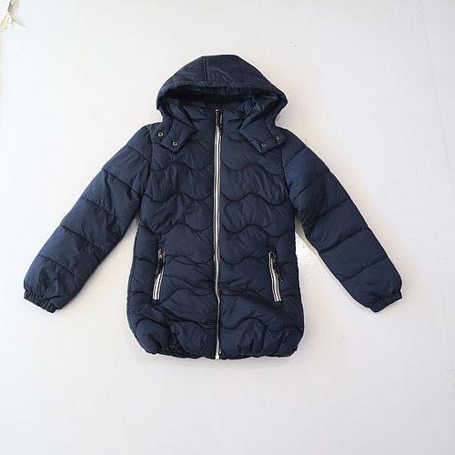 秋冬季女童长袖棉服外套立领连帽拉链宽松时尚百搭中童薄棉衣X11