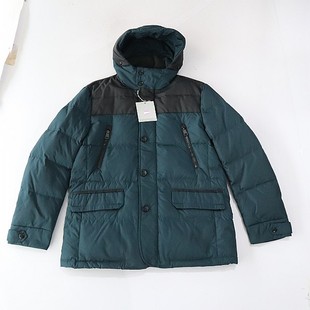 冬季 羽绒服外套立领连帽拉链纽扣宽松多口袋拼接棉服D11 男长袖