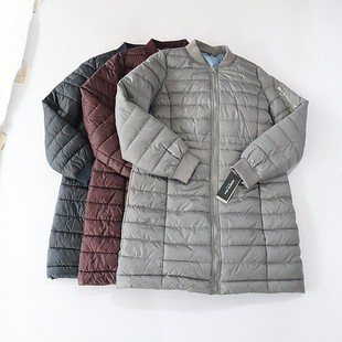 棉服外套棒球领拉链内抽绳收腰百搭棉衣D11 长袖 秋冬季 女中长款