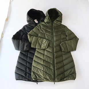 女中长款 百搭薄款 长袖 时尚 棉服X11 羽绒服外套连帽拉链修身 秋冬季