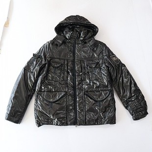 百搭棉衣D1 棉服外套立领连帽拉链宽松纯色多口袋时尚 冬季 男长袖