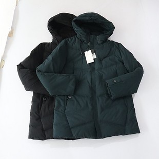 百搭棉服D19 羽绒服外套立领连帽拉链宽松休闲纯色时尚 冬季 男长袖