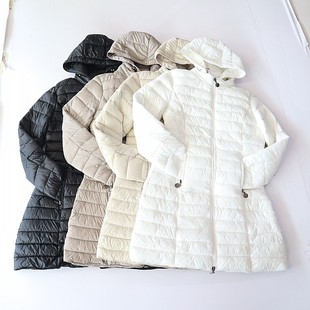 秋冬季新品女中长款长袖棉服外套立领连帽拉链收腰薄款棉衣X15
