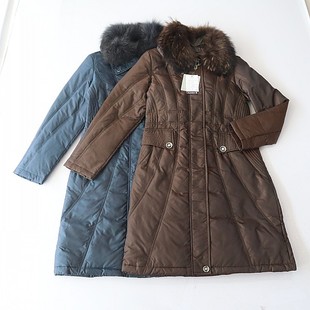 羽绒服外套立领拉链暗扣修身 冬季 长袖 女中长款 百搭棉服D14 新品