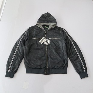 夹棉夹克外套格子连帽拉链宽松休闲百搭上衣D14 男长袖 春秋季 新品