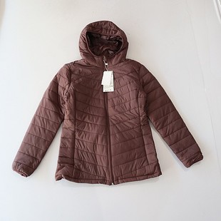 纯色简约时尚 棉服外套连帽拉链修身 百搭薄棉衣X14 女长袖 秋冬季