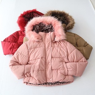 棉服外套立领连帽拉链暗扣宽松百搭短款 女长袖 棉衣D15 新品 冬季