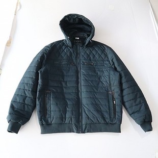 百搭棉衣D2 棉服外套立领连帽拉链宽松多口袋纯色时尚 冬季 男长袖