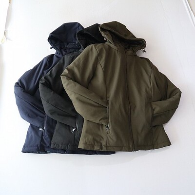 冬季新品女长袖棉服外套立领连帽拉链收腰双面穿保暖百搭棉衣H