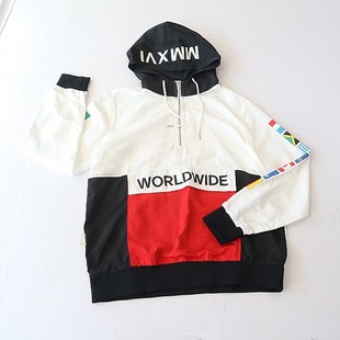 卫衣连帽拉链套头宽松休闲撞色青年百搭上衣F5 男女长袖 春秋季 新品