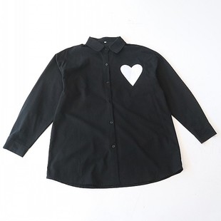 棉方领纽扣宽松休闲刺绣时尚 春秋季 衬衫 女长袖 百搭上衣F2 新品