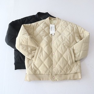 棉服外套棒球领暗扣宽松休闲刺绣青年棉衣D17 男长袖 秋冬季 新品