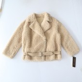 秋冬季 颗粒羊毛皮毛一体外套西服领斜拉链宽松仿皮草X141 女长袖