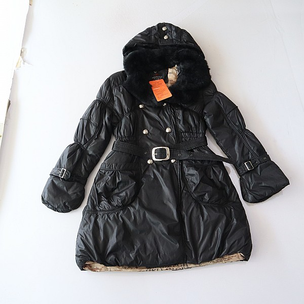 秋冬季新品女中长款长袖棉服外套连帽暗扣腰带收腰百搭薄款棉衣R2