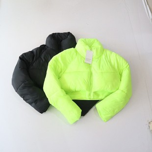 秋冬季女长袖棉服外套立领拉链宽松面包服时尚百搭超短款棉衣R5