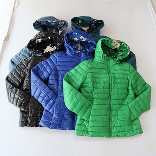 棉衣X11 棉服外套立领连帽拉链宽松双面穿百搭薄款 秋冬季 女长袖