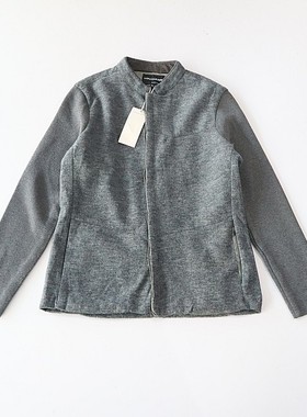 春秋季男女长袖外套立领纽扣宽松拼接时尚百搭上衣C6M