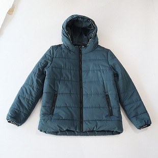 百搭薄棉衣W4 棉服外套连帽拉链宽松休闲大童时尚 秋冬季 男童长袖