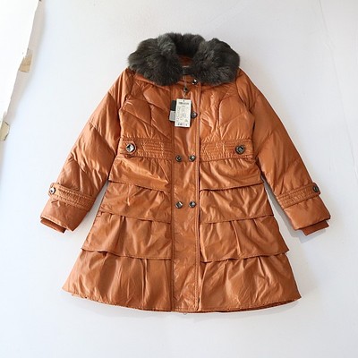 冬季女中长款长袖羽绒服外套翻领拉链暗扣修身时尚百搭棉服X131