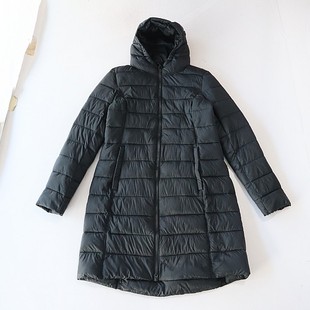 棉服外套连帽拉链宽松纯色时尚 长袖 百搭棉衣X143 女中长款 秋冬季