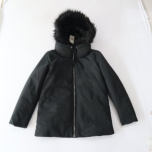 百搭棉衣D6 棉服外套立领连帽拉链宽松纯色时尚 秋冬季 女长袖