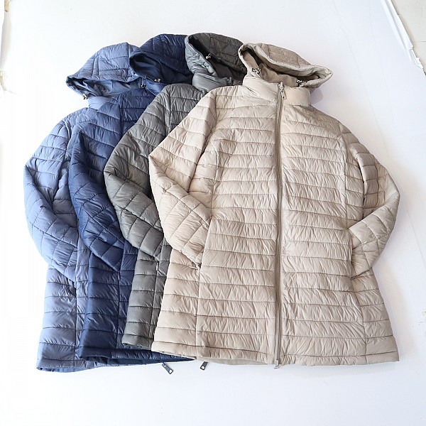 秋冬季新品女中长款长袖棉服外套立领连帽宽松双面穿薄款棉衣D10