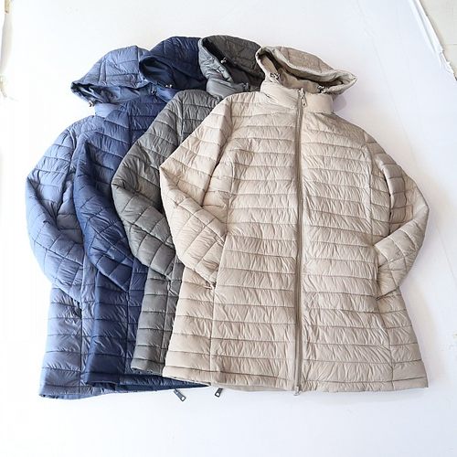 秋冬季新品女中长款长袖棉服外套立领连帽宽松双面穿薄款棉衣D10