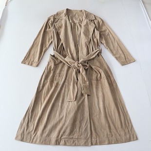 开衫 长袖 外套西服领腰带收腰重垂感开叉C8M 女中长款 春秋季