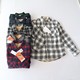 春秋季 方领纽扣宽松保暖青年百搭上衣4X 格子加绒衬衫 新品 男长袖