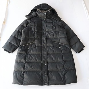 羽绒服外套立领连帽拉链暗扣宽松大码 长袖 棉服X131 女中长款 冬季