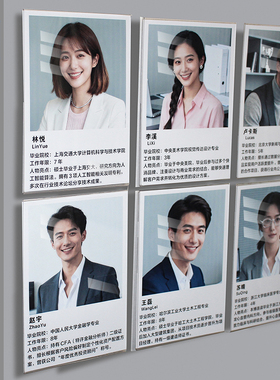 亚克力相框挂墙免打孔企业证书悬浮框形象资质教师简介风采展示墙